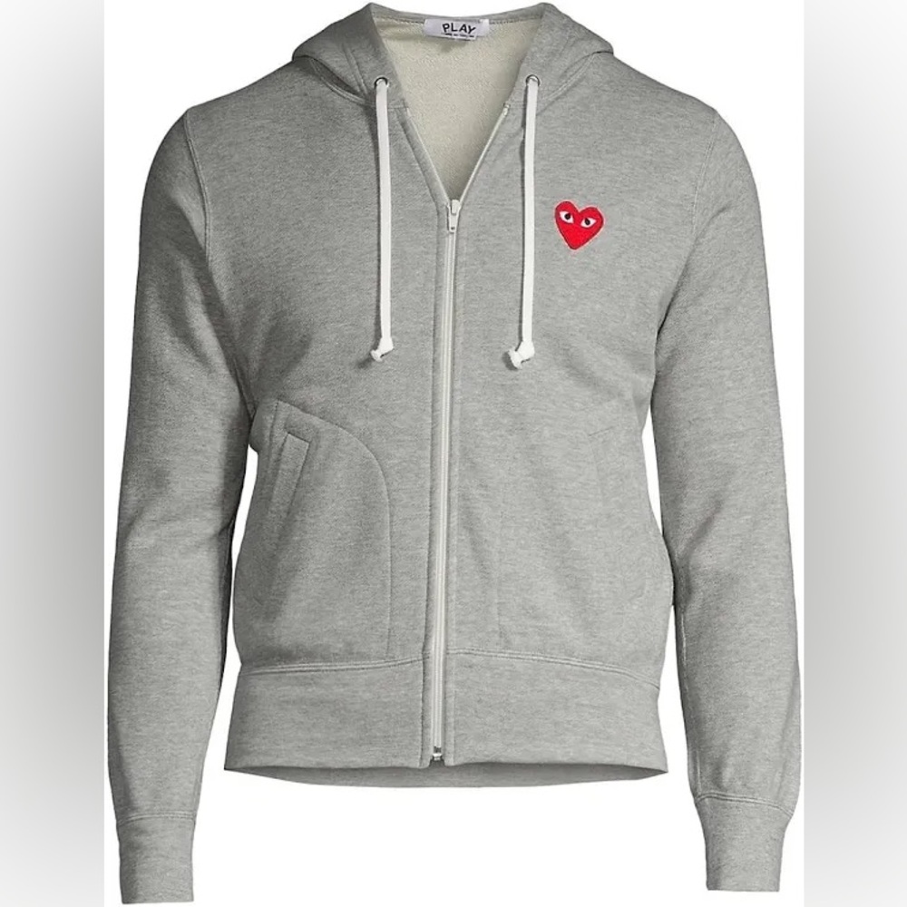 Comme des garcons grey zip sweatshirt size small